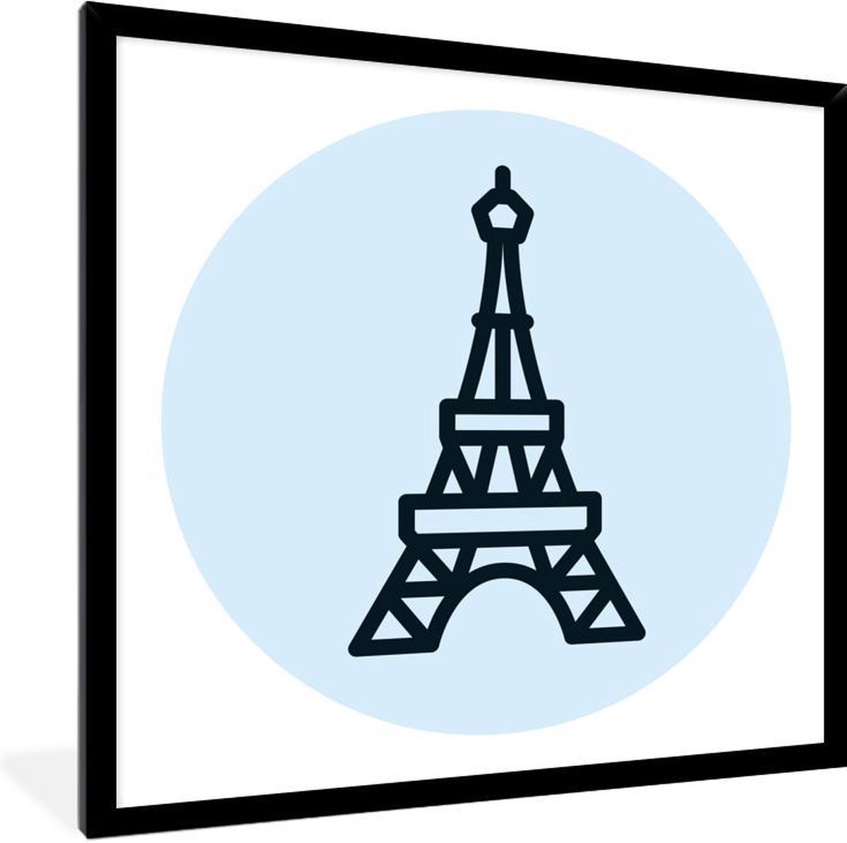 Foto in lijst - Illustratie van de Eiffeltoren van Parijs fotolijst 40x40  cm - Poster... | bol.com