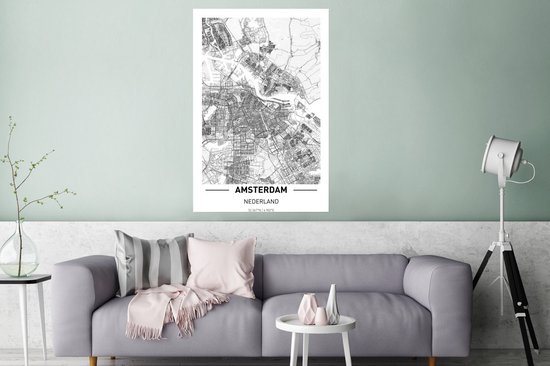 Affiche City Map Amsterdam - 120x180 cm XXL - Carte