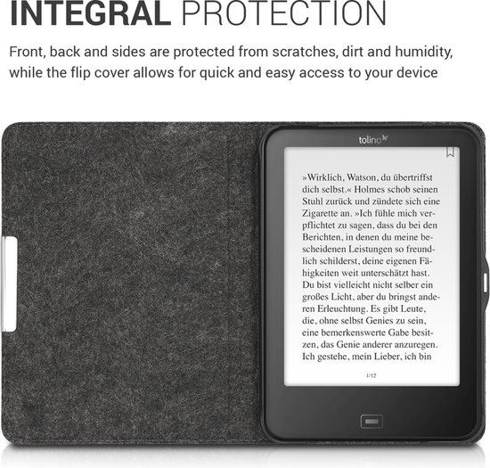 kwmobile hoes geschikt voor Tolino Vision 1 / 2 / 3 / 4 HD - E-reader beschermhoes in lichtgroen / blauw / donkergrijs - Sterren Mix design van kwmobile — afbeelding 4