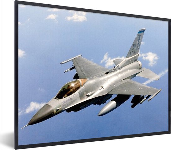Fotolijst incl. Poster - De straaljager F-16 Fighting Falcon - 80x60 cm - Posterlijst