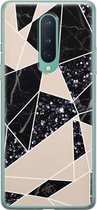 OnePlus 8 hoesje siliconen - Abstract painted | OnePlus 8 case | zwart | TPU backcover transparant