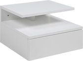 Belfurn - Ashley hangend nachtkastje in MDF wit gelakt met 1 lade