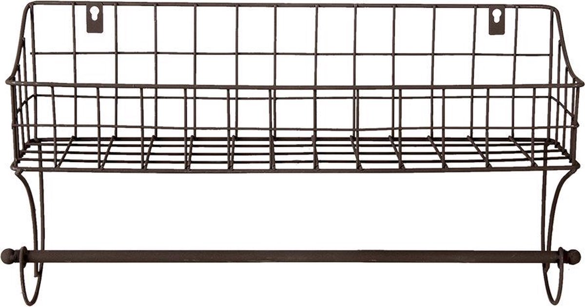 Clayre & Eef Handdoekhouder 44x12x25 cm Bruin Ijzer Handdoekhaak