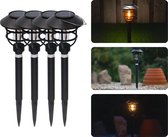 Proventa Vintage Solar LED Tuinspot op zonne-energie - Model Hommes - Zwart - 4 x