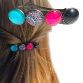 Hairpin-Haarspeld-Haaraccessoire-Hairclip-Cabochon-Ibiza-turquoise-Handmade-Haarmode