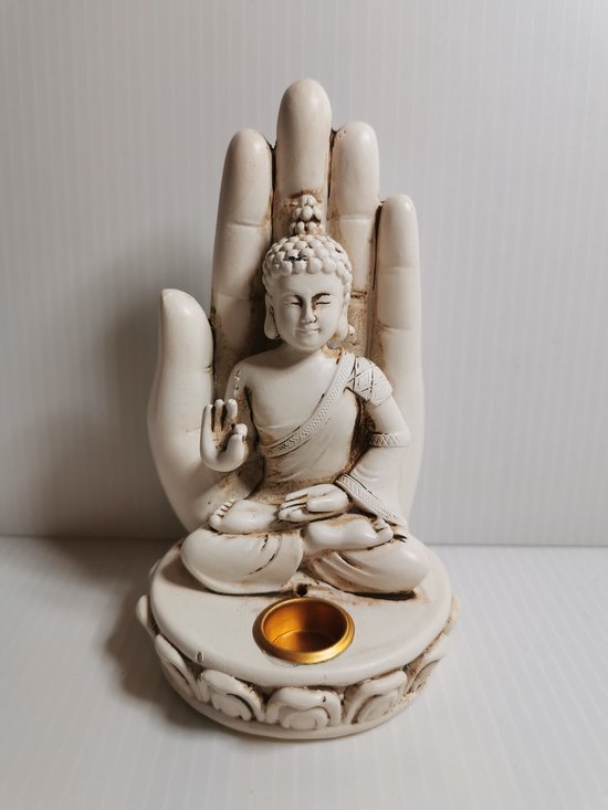 Boeddha 13Hx7Lx8Bcm gebroken wit voor kegeltjes stokjes | bol.com