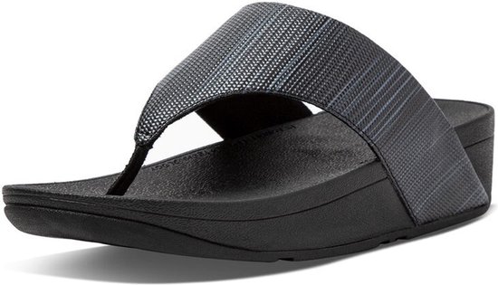 FitFlop Olive Textured Glitz slippers zwart - Maat 41 | bol.com