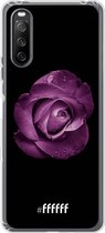6F hoesje - geschikt voor Sony Xperia 10 III -  Transparant TPU Case - Purple Rose #ffffff