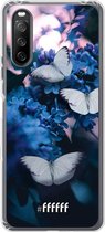 6F hoesje - geschikt voor Sony Xperia 10 III -  Transparant TPU Case - Blooming Butterflies #ffffff
