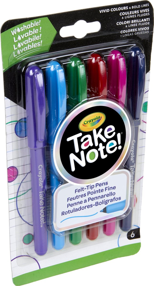 Crayola prenez note! Feutre lavable Feutres 6 pcs.