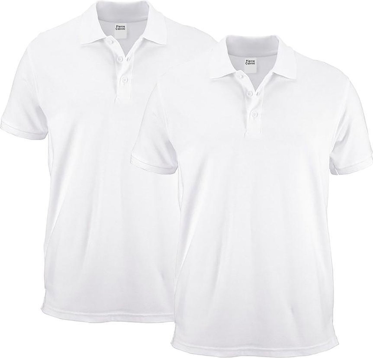 Pierre Calvini - Polo Shirt Heren - Polo Pique - 2 Pack - Wit - XL