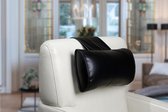 Finlandic hoofdkussen F05 Nero zwart, reinigbaar, vegan leder voor relax fauteuil- luxe nekkussen met contragewicht voor sta op stoel- comfortabele vegan lederen hoofdsteun- in hoo
