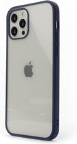 SafeCase® Hoesje iPhone 12 12 Pro - Transparant hoesje met blauwe randen