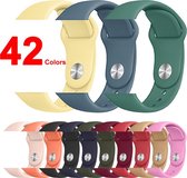2 sport bandjes geschikt voor Apple Smartwatch 42/44 S/M – YOUNIQ – Geel & Dennennaald Groen – iWatch Series 1/2/3/4/5/6/SE - Horloge Band Strap geschikt voor Apple Watch
