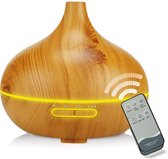 Aroma Diffuser - 400ML - Aroma Therapie - Luchtbevochtiger - Wood Grain Hout - Mood Light - Kerstcadeau