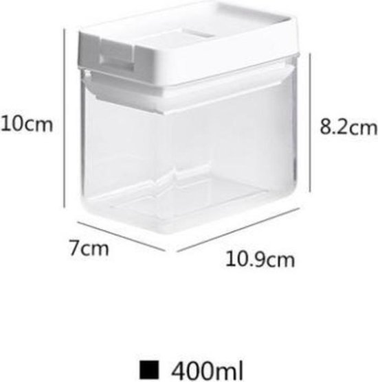 MIRO Stock Boîte De Stockage 3 Pièces Résistant À L'humidité Stockage Des Nourriture 400ML 700ML 1100ML Wit Transparent