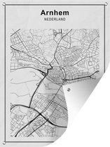 Tableau Jardin Plan de la ville - Arnhem - Zwart et Wit - 60x80 cm - Affiche de jardin