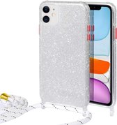 TF Cases | Samsung Galaxy S21 Ultra | Backcover | 3 IN 1 Case glitter | Koord | Zilver | High Quality