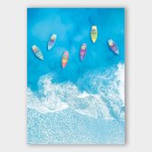 Poster Beach Boats ² - Plexiglas - Meerdere Afmetingen & Prijzen | Wanddecoratie - Interieur - Art - Wonen - Schilderij - Kunst