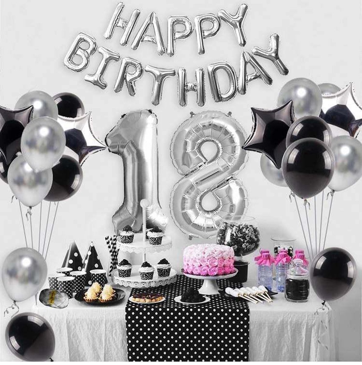 Balterever Schach Happy Birthday Banner - Lustige Brettspiel Party Dekorationen für Schachliebhaber - Kariertes schwarzes Dekor