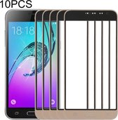 10 STKS Front Screen Outer Glas Lens voor Samsung Galaxy J3 (2016) / J320FN / J320F / J320G / J320M / J320A / J320V / J320P (Goud)