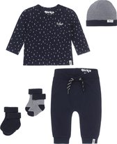 Dirkje Bio Basic SET(5delig) Broek blauw, Shirt Fig, Noppies Mutsje en sokjes - Maat 50