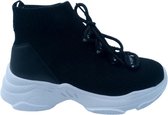 Hoge Sneaker zwart met hoge zool Aansluitende schoen Dames - Maat 40