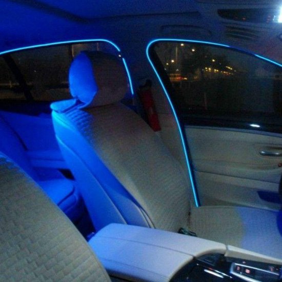 EL Wire Bande lumineuse LED pour intérieur de voiture avec fil néon USB  avec bord de couture de 6 mm Fil électroluminescent de 197 (5 m/16,5 ft)