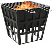 Vuurplaats en barbecue 2-in-1 - Vuurhaard - Zwart - Haard - Buiten - Zomer - Korf - Nieuwste Collectie