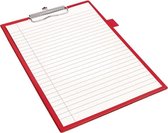 12 x Presse-papiers Quantore - A4 - rouge - pince 100 mm - avec boucle pour stylo - set discount