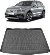 Kofferbakmat - kofferbakschaal op maat voor Volkswagen Tiquan 2016 - heden - VW - zwart - hoogwaardig kunststof - waterbestendig - gemakkelijk te reinigen en afspoelbaar