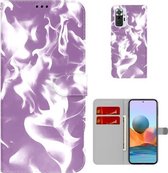 Voor Xiaomi Redmi Note 10 Pro/Note 10 Pro Max Cloud Fog Pattern Horizontal Flip Leather Case met houder & kaartsleuf & portemonnee (paars)