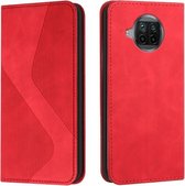 Voor Xiaomi Mi 10T Lite 5G Skin Feel Magnetisch S-type Effen Kleur Horizontale Flip Lederen Case met Houder & Kaartsleuf & Portemonnee (Rood)