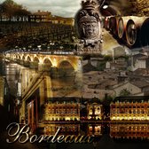 Affiche de jardin - Ville / Bordeaux - Collage en beige/blanc/noir/jaune - 80 x 80 cm.