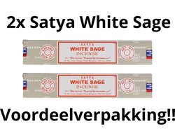 Satya Wierook Stokjes - White Sage - Witte Salie Wierookstokjes - Incense - 2x15 Gram - 2 STUKS
