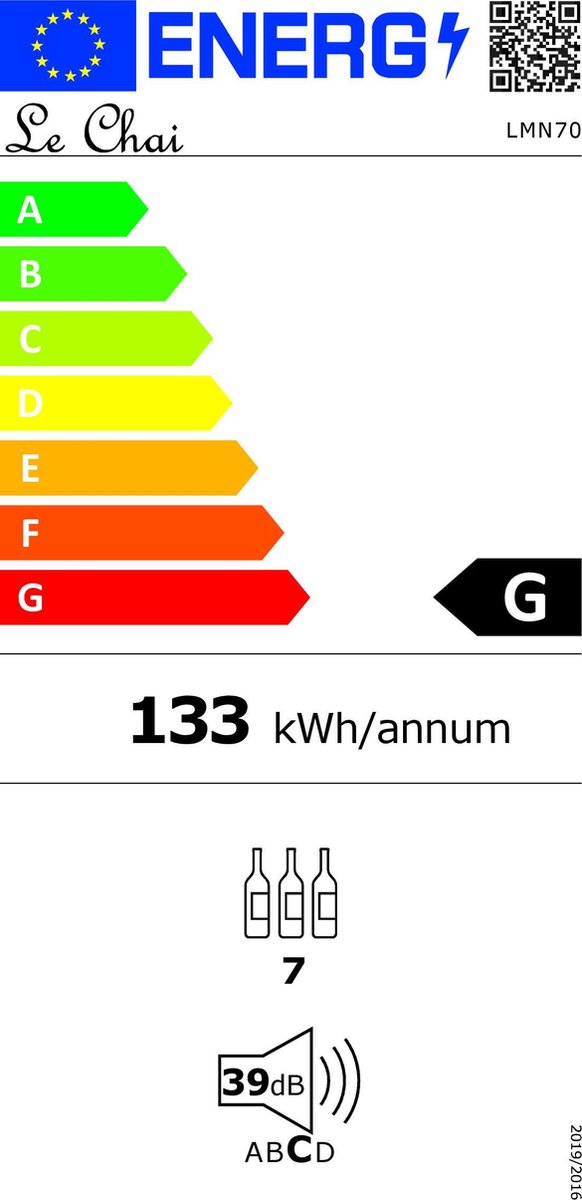 Le Chai LMN70 Wijnkoelkast Vrijstaand 15 cm 1 Zone - afbeelding 2