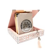 Karton Luxe box met Koran en tesbih Roze-Zilver