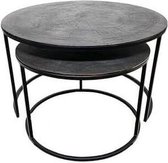 Tafel set 2 rond pewter / 16134