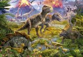 Diamond Painting Pakket - Dinosaurussen en Vulkanen - 50x40 cm - Complete Set - Volledige Bedekking - Ronde Steentjes