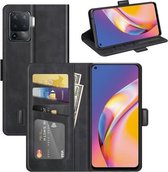 Voor OPPO A94 4G / F19 Pro / Reno 5 Lite Dubbelzijdige magnetische gesp Horizontale flip lederen tas met houder & kaartsleuven & portemonnee (zwart)