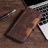 Voor Samsung Galaxy M1 Core Stitching Skin Feel Magnetische gesp Horizontale Flip PU lederen tas met houder & kaartsleuven & portemonnee (bruin)