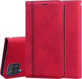 Voor Samsung Galaxy A12 5G Frosted Business Magnetische Horizontale Flip PU lederen tas met houder & kaartsleuf & lanyard (rood)