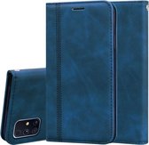 Voor Samsung Galaxy M31s Frosted Business Magnetische Horizontale Flip PU lederen tas met houder & kaartsleuf & lanyard (blauw)