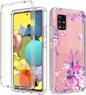 Voor Samsung Galaxy A51 5G 2 in 1 hoog transparant geverfd schokbestendig PC + TPU beschermhoes (roze)