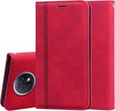 Voor Geschikt voor Xiaomi Redmi Note 9T Frosted Business Magnetische Horizontale Flip PU lederen tas met houder & kaartsleuf & lanyard (rood)