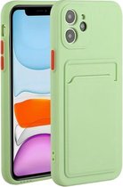 Card Slot Design Shockproof TPU beschermhoes voor iPhone 11 Pro Max (groen)