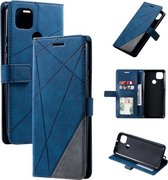 Voor Motorola Moto G9 Power Skin Feel Splicing Horizontale Flip lederen tas met houder & kaartsleuven & portemonnee & fotolijst (blauw)