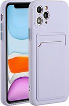 Card Slot Design Shockproof TPU beschermhoes voor iPhone 11 Pro Max (paars)