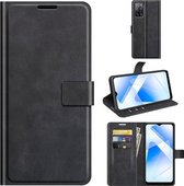 Voor OPPO A55 5G Retro Kalfspatroon Gesp Horizontale Flip Leren Case met Houder & Kaartsleuven & Portemonnee (Zwart)
