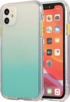 Gradiënt schokbestendig TPU + acryl hoesje met afneembare knoppen voor iPhone 11 Pro Max (groen)